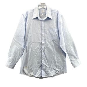 Yves Saint Laurent Dress Shirt Menswear 16 (32-33) Light Blue Woven Cotton Blend